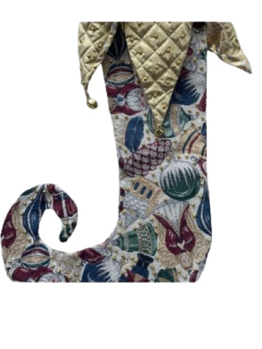 Festive Holiday Stocking with Gold Accents